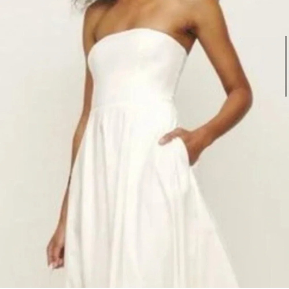 Reformation Astoria White Strapless Midi Dress Dress - Picture 3 of 7